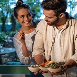 קערה מחולקת חום/אפרפר tierra